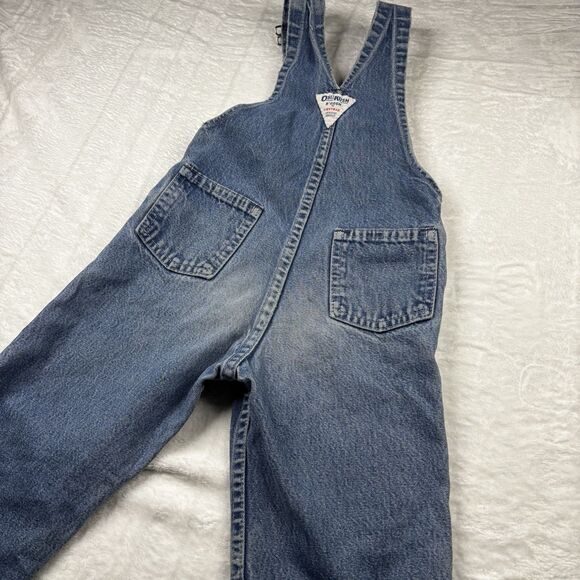 Rare Vtg OshKosh Vestbak Overalls Size 3T USA 80s Denim Paper Tag Great FADE - Picture 4 of 16